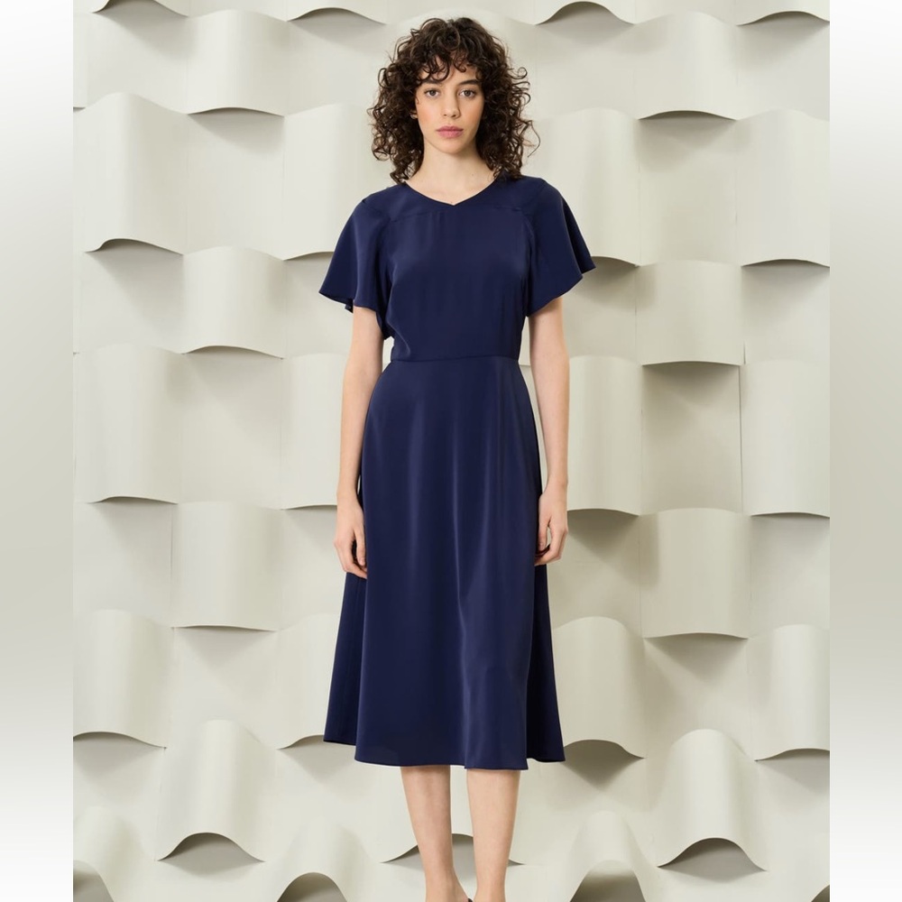 Flutter Sleeve Midi Dress